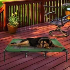 Elevated Dog Bed – Indoor/Outdoor Dog Cot or Puppy Bed for Pets up to 110lbs by Petmaker (Green)