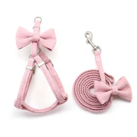 Pet Chest And Back Collar Traction Rope Set (Option: Pink-Chest back traction rope-M)
