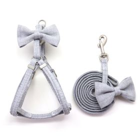 Pet Chest And Back Collar Traction Rope Set (Option: Grey-Chest back traction rope-M)