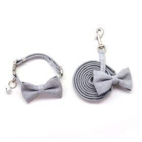 Pet Chest And Back Collar Traction Rope Set (Option: Grey-Collar traction rope-M)