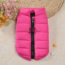 Autumn And Winter Zipper Vest Warm Pet Clothes (Option: Rose Red-S)