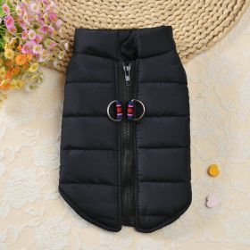 Autumn And Winter Zipper Vest Warm Pet Clothes (Option: Black-M)