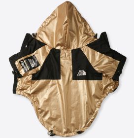 Windproof And Rainproof Dog Large Dog Raincoat Shell Jacket (Option: Gold Shell Jacket-M)