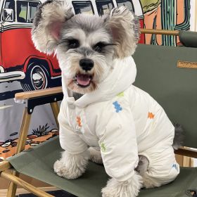 Dog Clothes Thickened Warm Teddy Schnauzer PomeranianBichon Frise Pug Hooded Pet Four Feet Down Jacket (Option: Beige-S)