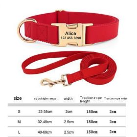Gold Collar Dog Tag Anti Loss (Option: Red-With rope-M)