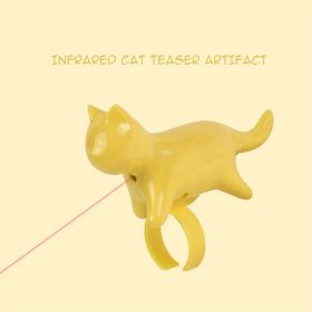 Cat Toy Laser Ring, Laser Lamp Interactive Cat Toy, LED Lamp Dog Toy Laser (Color: Yellow)