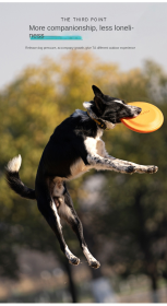 Bite-resistant Frisbee dog training Frisbee pet toy EVA floating interactive toy (Color: Orange large (235mm))