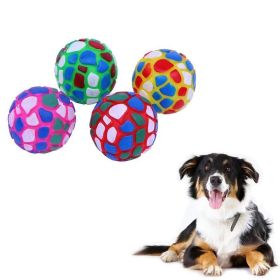 Dog Chew Toy Natural Rubber Puzzle Ball Dog Geometric Safety Toys Ball for Small Medium Large Dogs Playing Pet Training Supplies (Color: Pink)