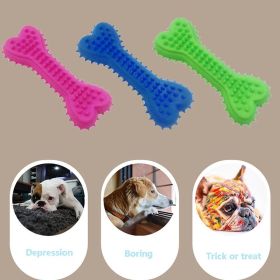 Dog Cat TPR Foam Eco-friendly TPR Chewing Toy Milky Scented Flat Bones Molar Teether Pet Supplies Spiny Soft Bite Resistant Toy (Color: Pink)