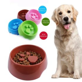 Pet Supplies Dogs Cats Cute Anti-choke Bowl Slow Food Bowl Thickened Plastic Bowl Pet Single Bowl Obesity Prevention Puzzle Bowl (Color: Brown)