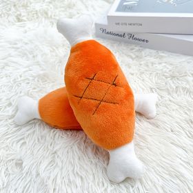 Double-bone Chicken Leg Plush Toy Vocal Connotation BB Pet Dog Cat Toy Supplies.dog chew toy (Color: Chicken Leg Toy)