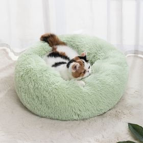 Pet Bed For Dog & Cat; Plush Cat Bed Warm Dog Bed For Indoor Dogs; Plush Dog Bed; Winter Cat Mat (Color: Light Green)