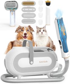 Katio Kadio Pet Grooming Vacuum for Dog - 60dB Low Noise Pet Dog Grooming Kit & Pet Hair Vacuum, Dog Grooming Tools for Shedding Small, Medium Dog Cat (Color: Grey)