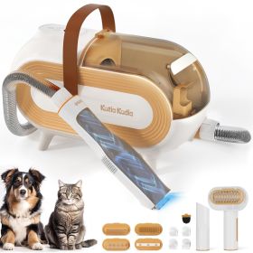 Katio Kadio Pet Grooming Vacuum for Dog - 60dB Low Noise Pet Dog Grooming Kit & Pet Hair Vacuum, Dog Grooming Tools for Shedding Small, Medium Dog Cat (Color: Yellow)