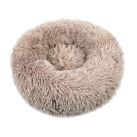 Small Large Pet Dog Puppy Cat Calming Bed Cozy Warm Plush Sleeping Mat Kennel, Round (size: 23in)