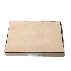 Memory Foam Pet Autumn And Winter Waterproof Gasket (Option: Khaki-100X75X10CM)